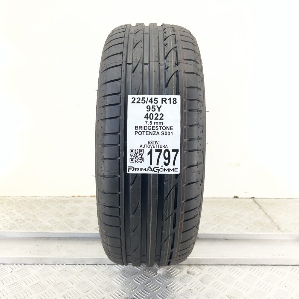 Pneumatico Usato 225 45 R18 95Y BRIDGESTONE Potenza S001 100% Estivo