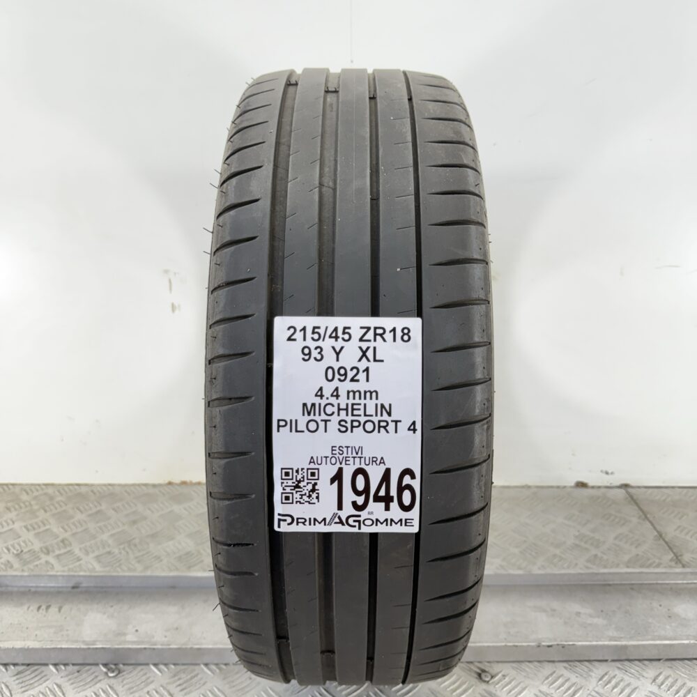 Pneumatico Usato 215 45 ZR18 XL 93Y Michelin Pilot Sport 4 Estivo