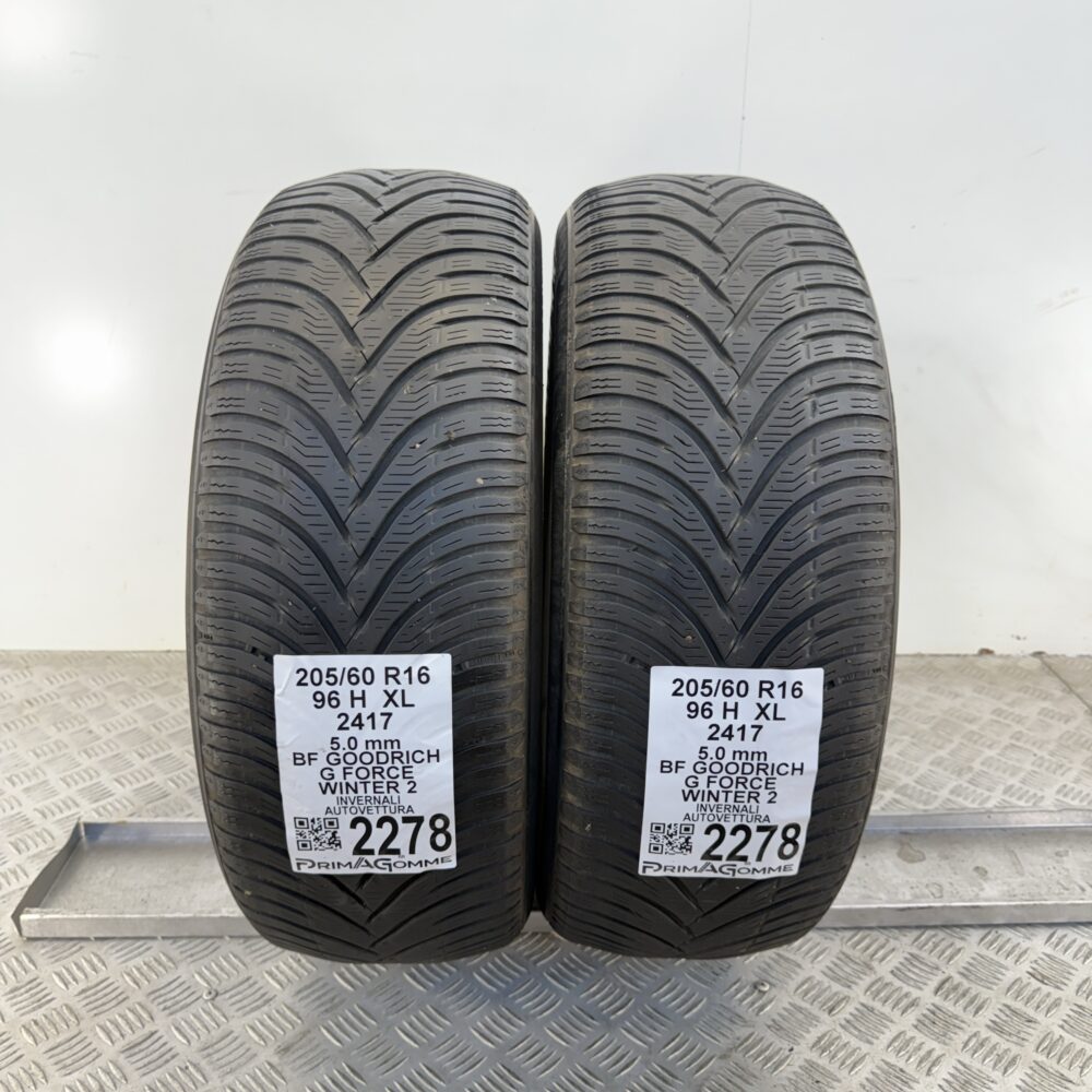 Gomme Usate 205 60 R16 XL 96H BFgoodrich G Force Winter 2 71% Invernali