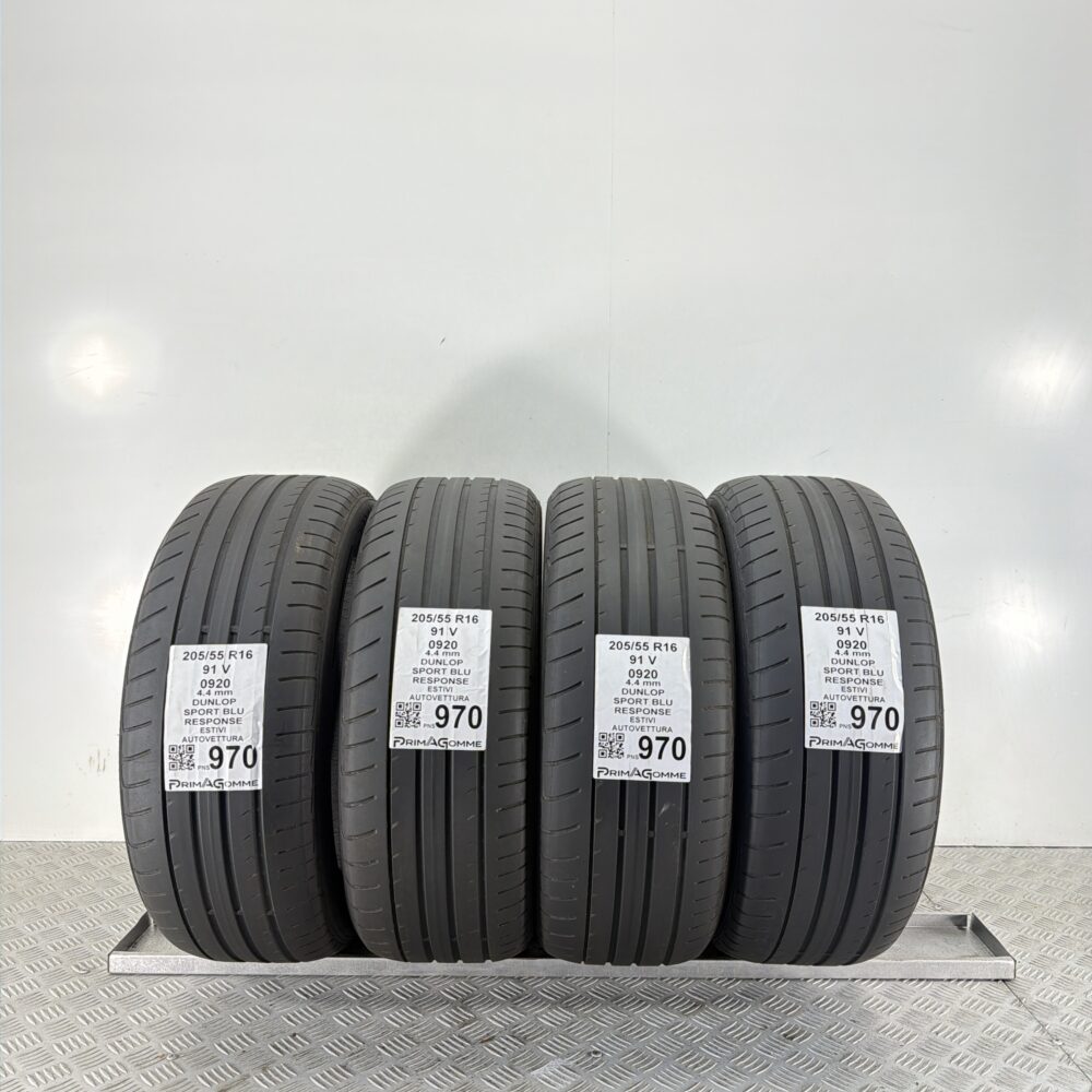 Pneumatici Usati 205 55 R16 91V Dunlop Sport Blu Response Estive