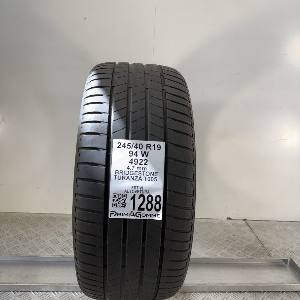 Gomma Usata 245 40 R19 94W Bridgestone Turanza T005 Estiva