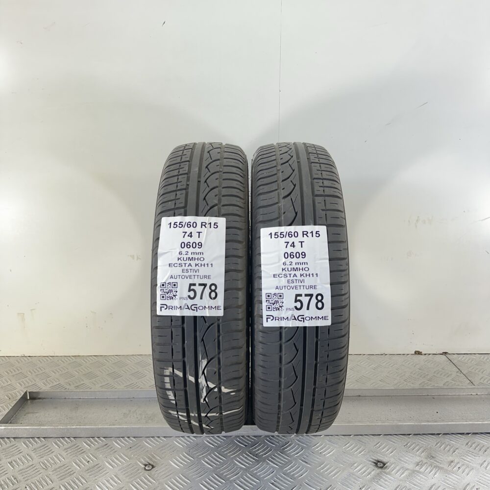 Pneumatici Usati 155 60 R15 74T Kumho Ecsta KH11 88% Estive