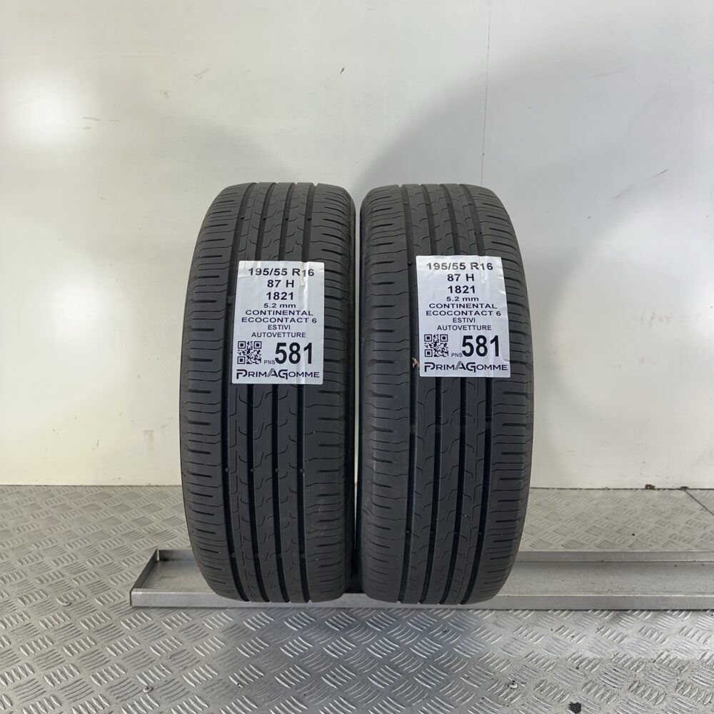 Pneumatici Usati 195 55 R16 87H Continental EcoContact 6 74% Estive