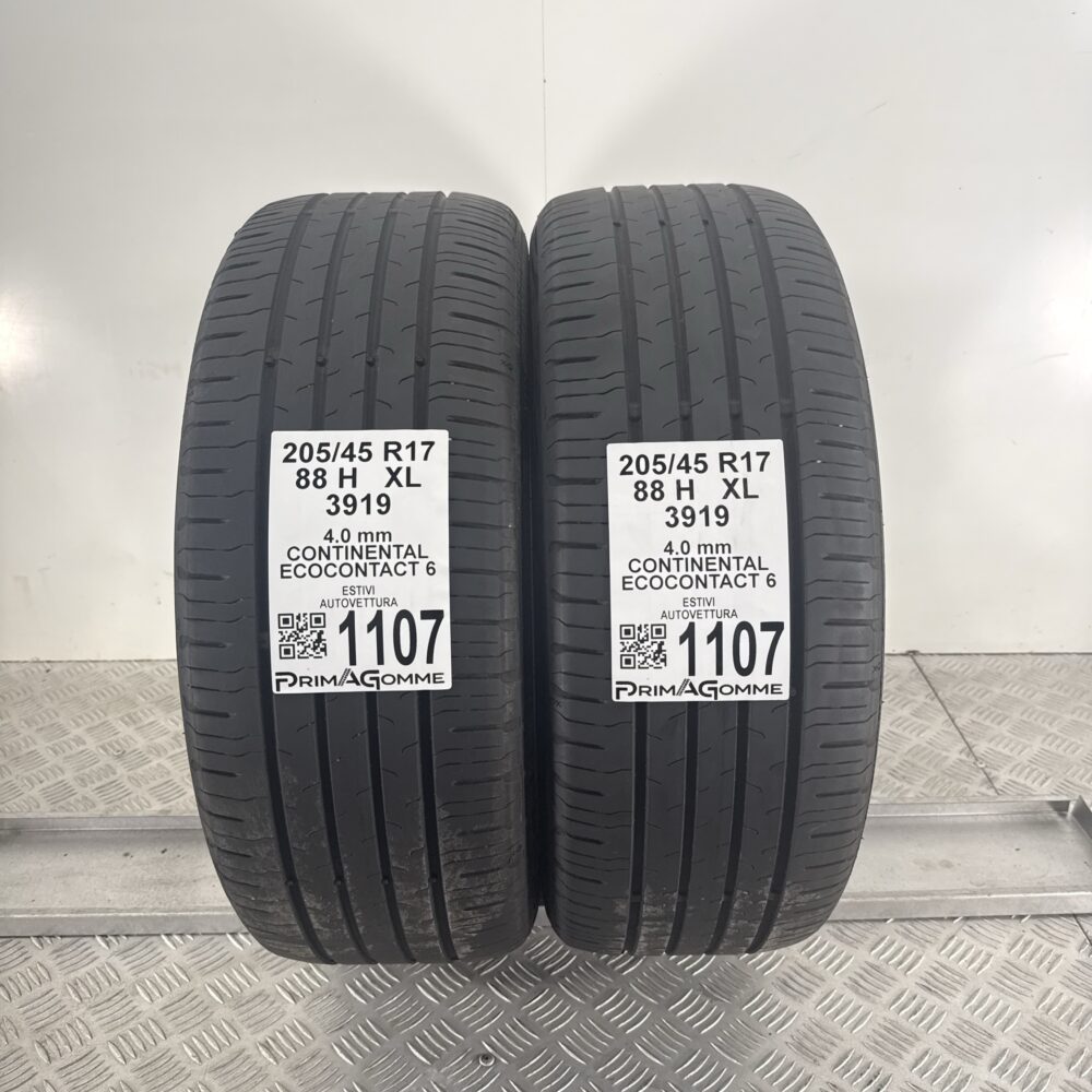 Gomme Usate 205 45 R17 XL 88H Continental Ecocontact 6 Estive