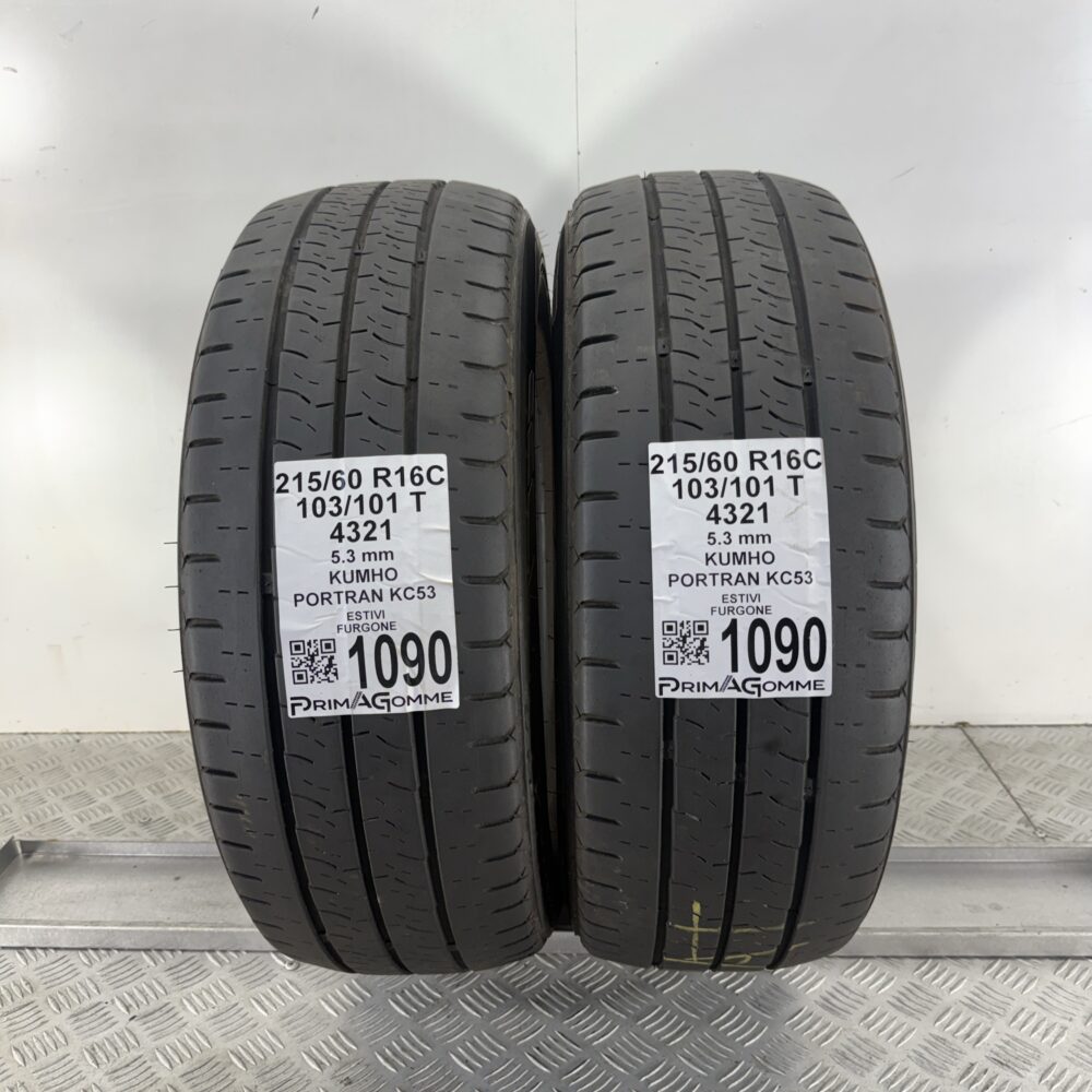 Gomme Usate 215 60 R16C 103 101T Kumho Portran KC53 76% Estive