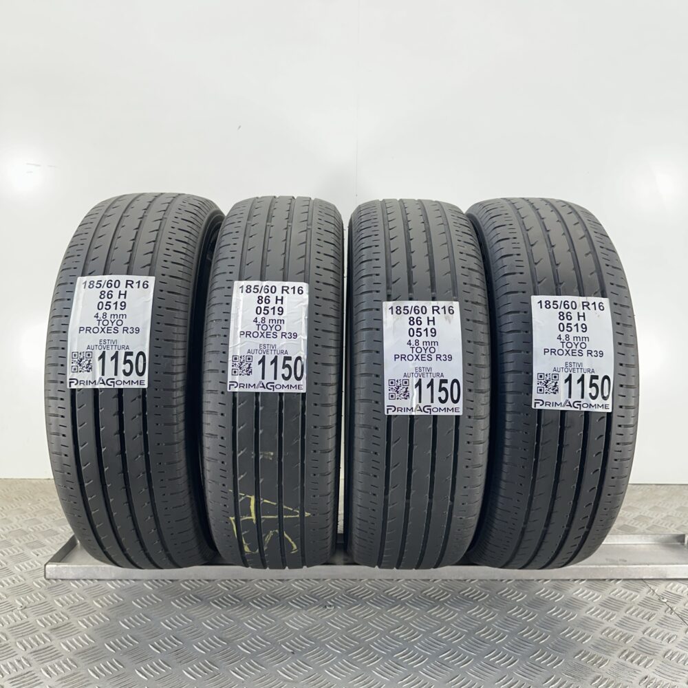 Gomme Usate 185 60 R16 86H Toyo Proxes R39 68% Estive
