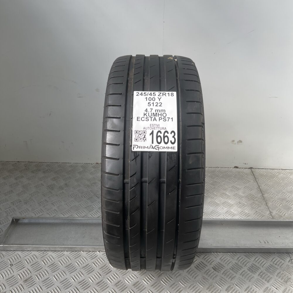 Gomma Usata 245 45 ZR18 100Y Kumho Ecsta PS71 67% Estiva