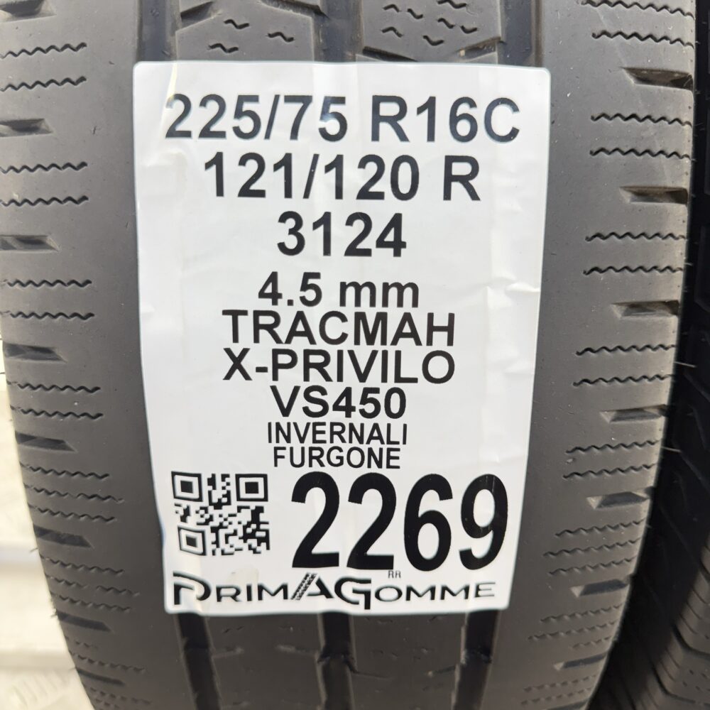Gomme Usate 225 75 R16C 121/120R Tracmah X-Privilo VS450 Invernali - immagine 3