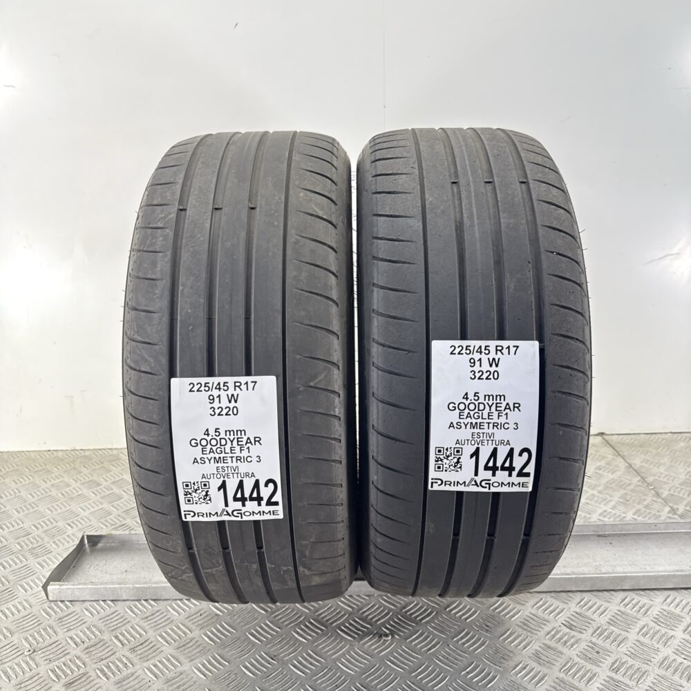 Gomme Usate 225 45 R17 91W Goodyear Eagle F1 Asymmetric 3 Estive