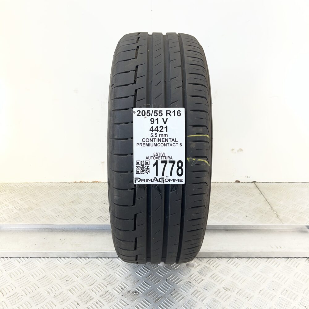 Pneumatico Usato 205 55 R16 91V CONTINENTAL PremiumContact 6 79% Estivo
