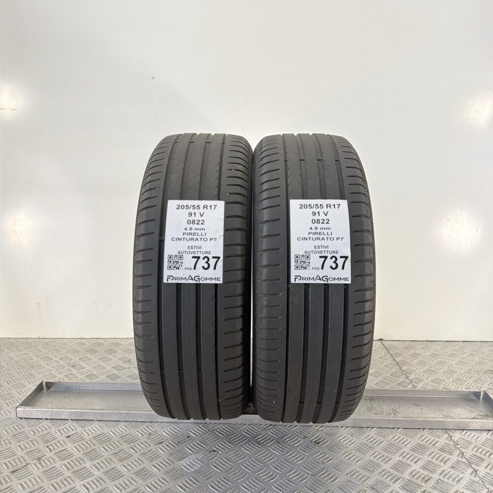 Pneumatici Usati 205 55 R17 91V Pirelli Cinturato P7 70% Estive