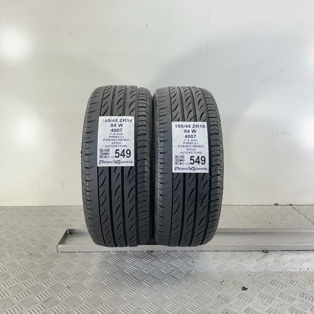 Pneumatici Usati 195 45 R16 84W Pirelli Pzero Nero 99% Estive
