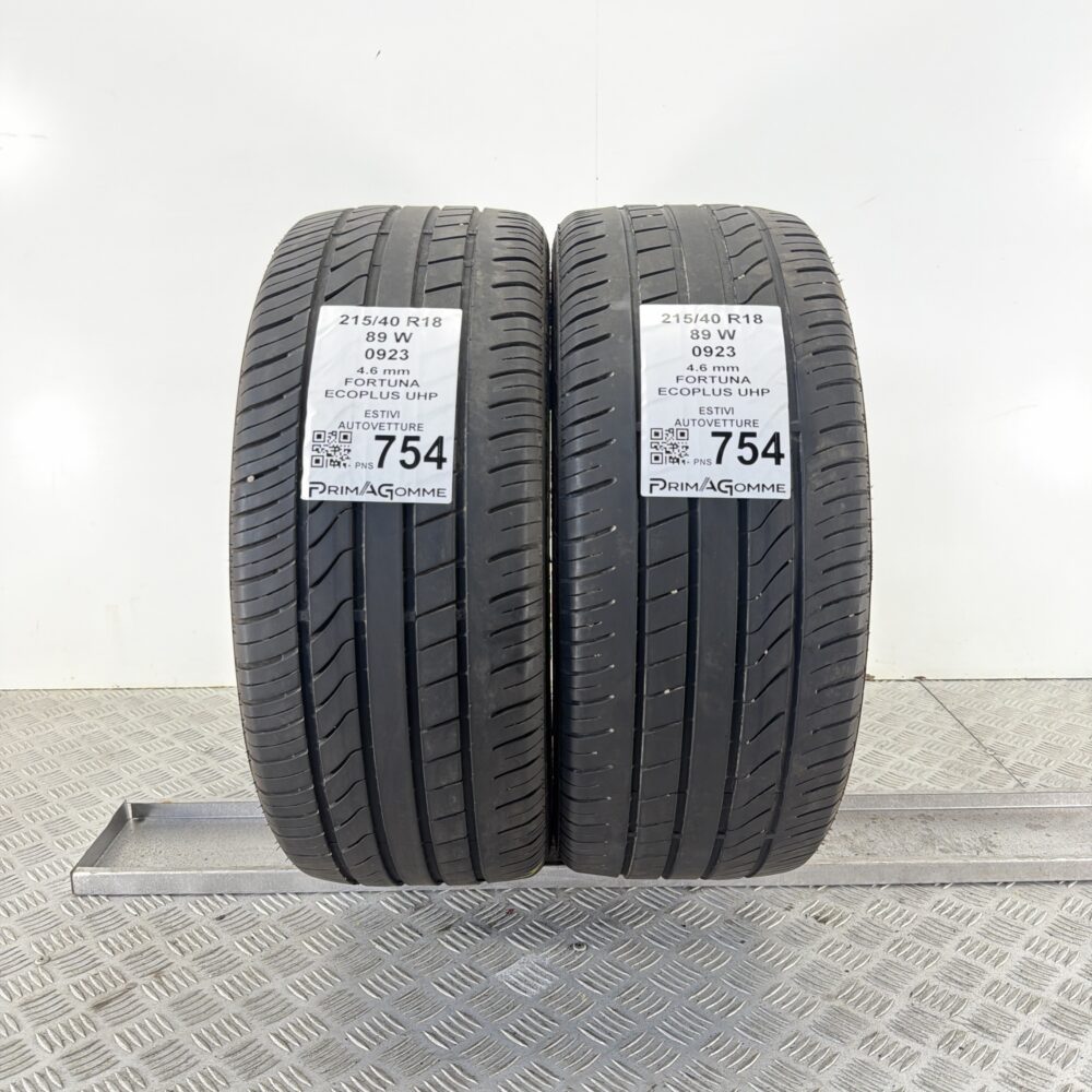Pneumatici Usati 215 40 R18 89W Fortuna Ecoplus UHP Estive