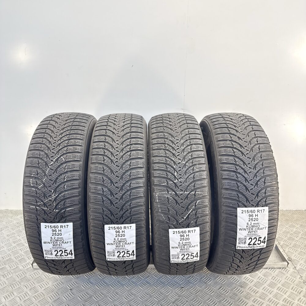 Gomme Usate 215 60 R17 96H Kumho Winter Craft WP51 89% Invernali