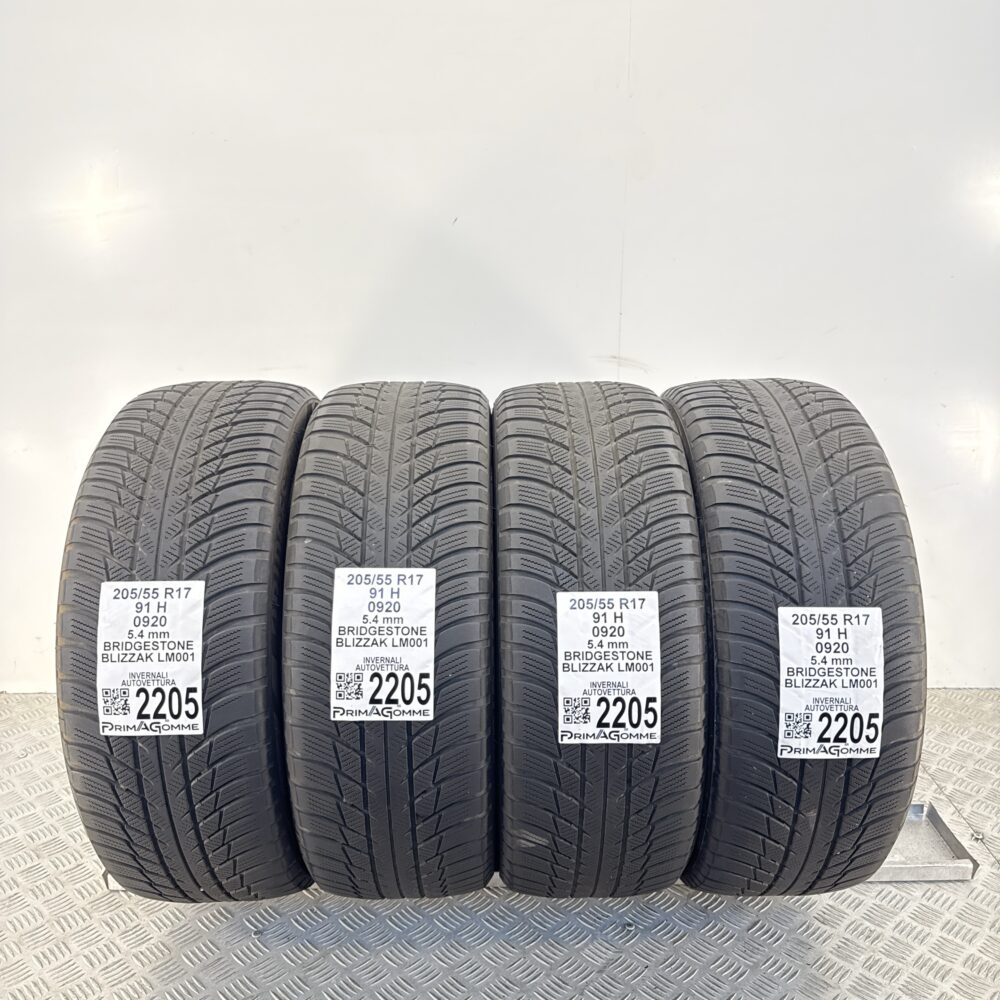 Gomme Usate 205 55 R17 91H Bridgestone Blizzak LM001 77% Invernali