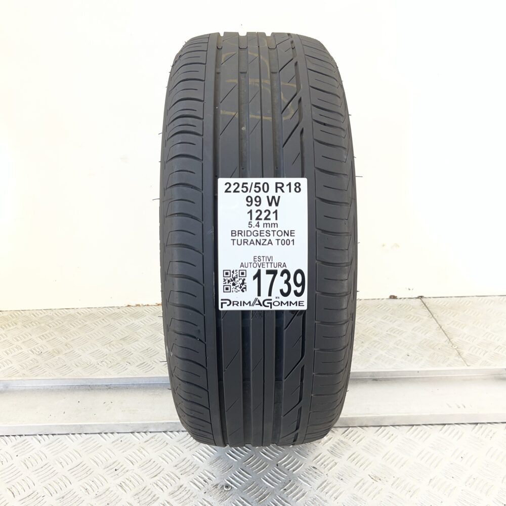 Pneumatico Usato 225 50 R18 99W BRIDGESTONE Turanza T001 77% Estivo