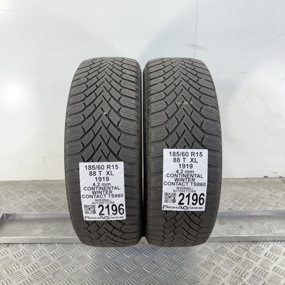 Gomme Usate 185 60 R15 XL 88T Continental Winter Contact TS860 Invernali