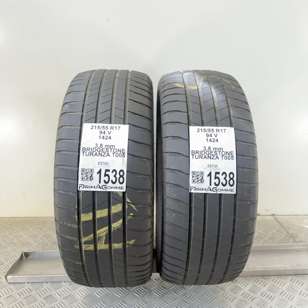 Gomme Usate 215 55 R17 94V Bridgestone Turanza T005 Estive