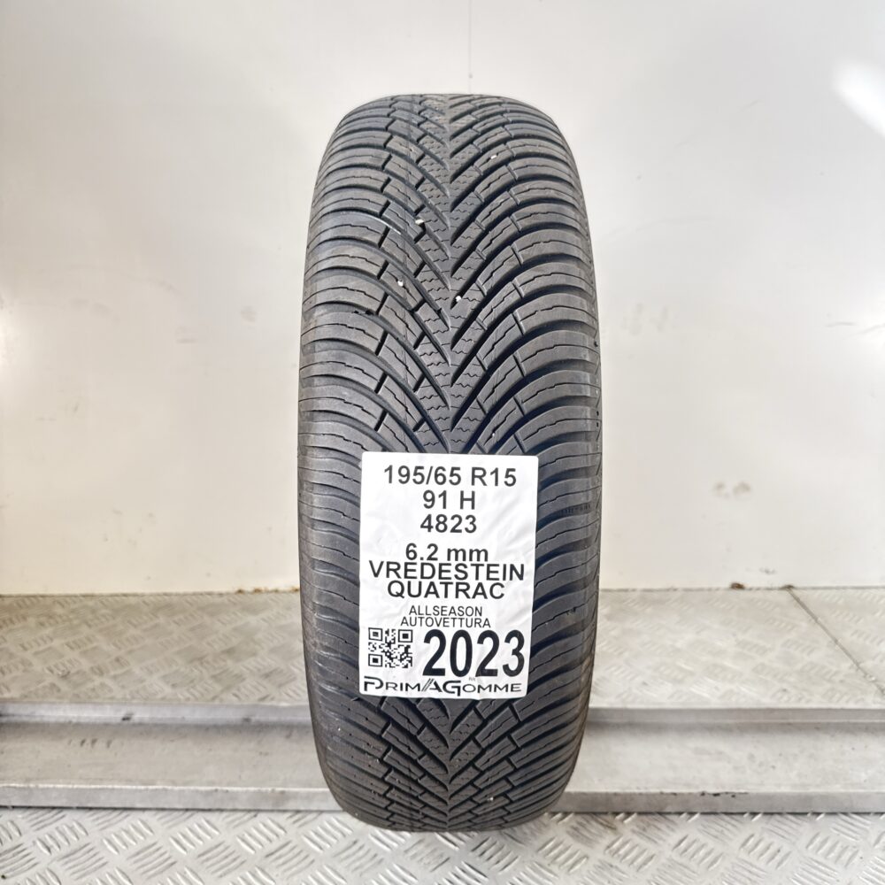 Pneumatico Usato 195 65 R15 91H Vredestein Quatrac 78% 4 Stagioni