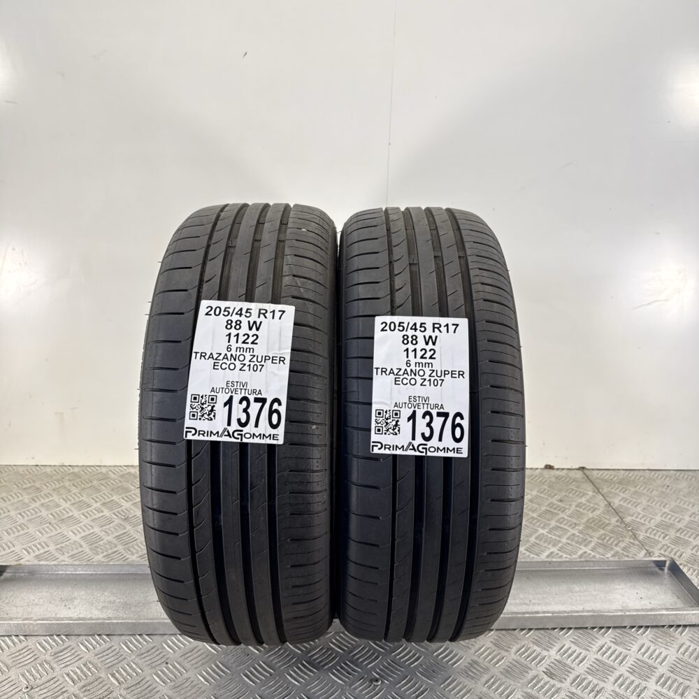 Pneumatici Usati 205 45 R17 88W Trazano Zuper Eco Z107 86% Estive