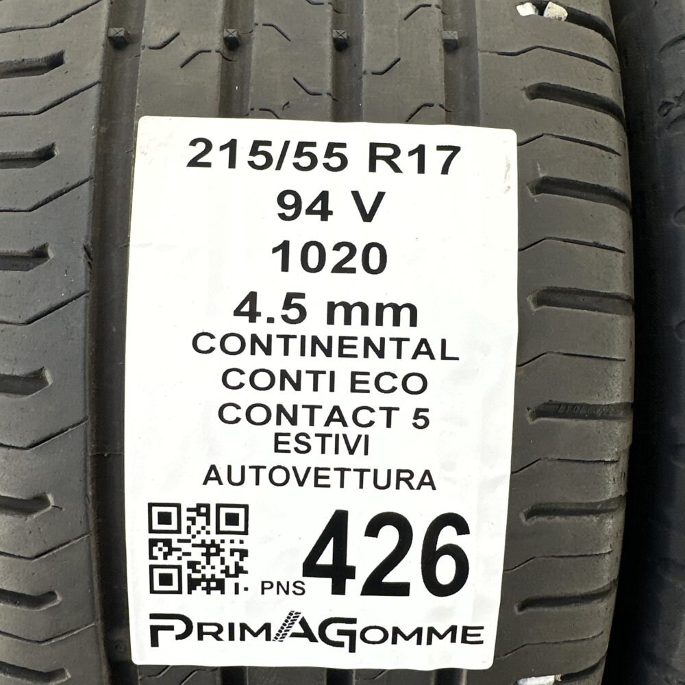 Pneumatici Usati 215 55 R17 94V Continental ContiEcoContact 5 Estive - immagine 3