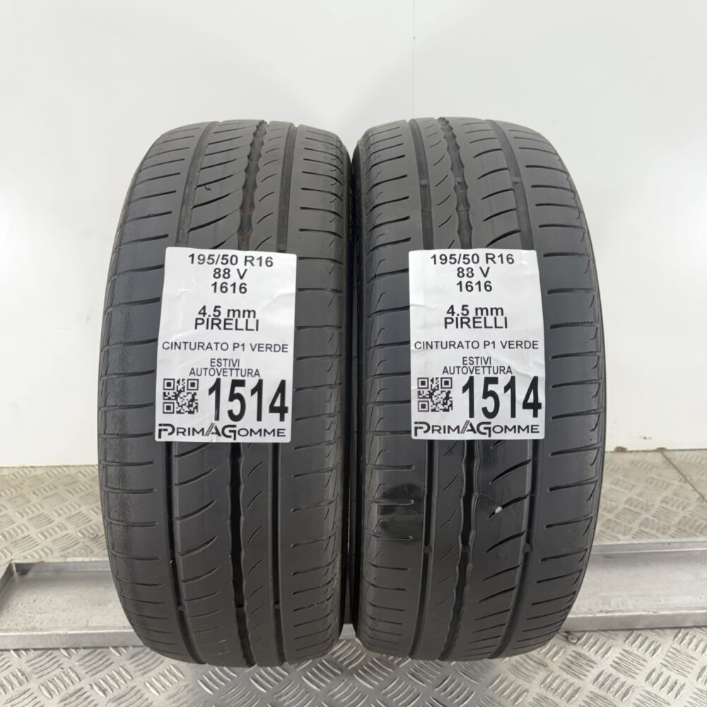 Gomme Usate 195 50 R16 88V Pirelli Cinturato P1 Verde Estive