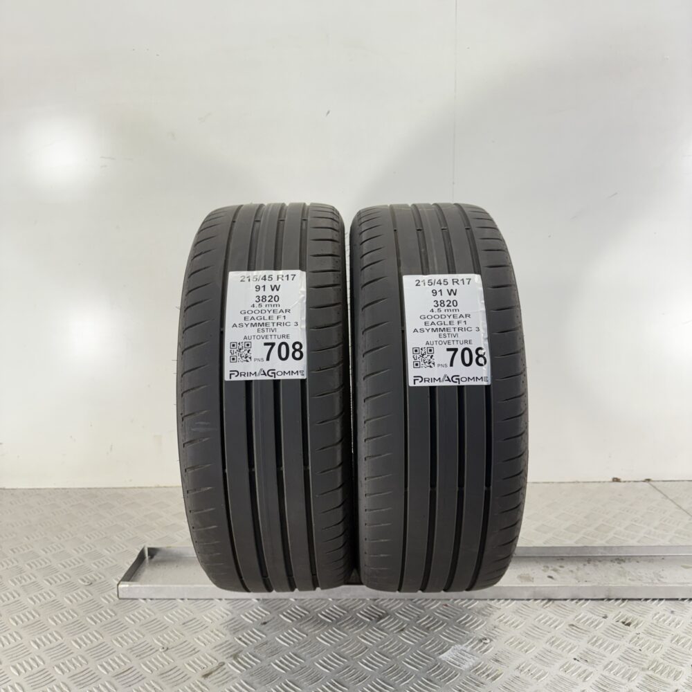 Pneumatici Usati 215 45 R17 91W Goodyear Eagle F1 Asymmetric 3 Estive
