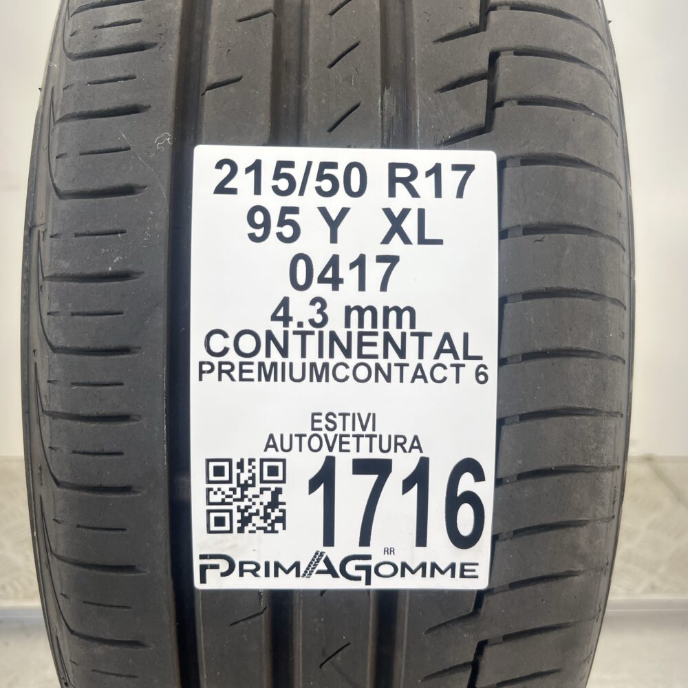 Pneumatico Usato 215 50 R17 XL 95Y Continental PremiumContact 6 Estivo - immagine 3