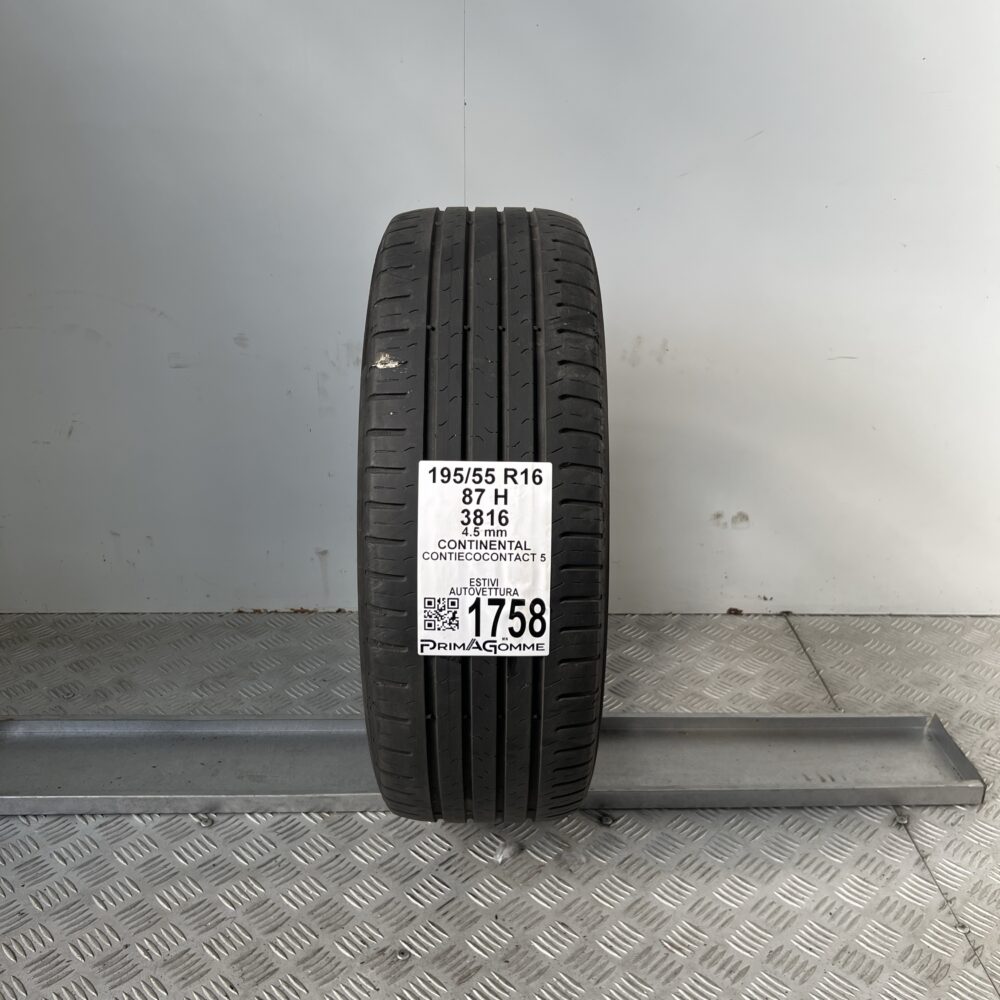 Pneumatico Usato 195 55 R16 87H Continental ContiEcoContact 5 Estivo