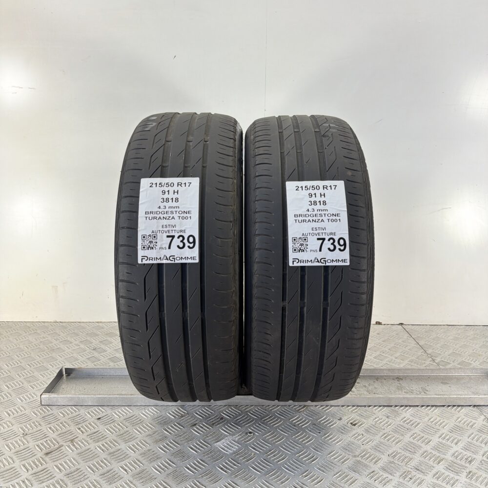 Pneumatici Usati 215 50 R17 91H Bridgestone Turanza T001 Estive