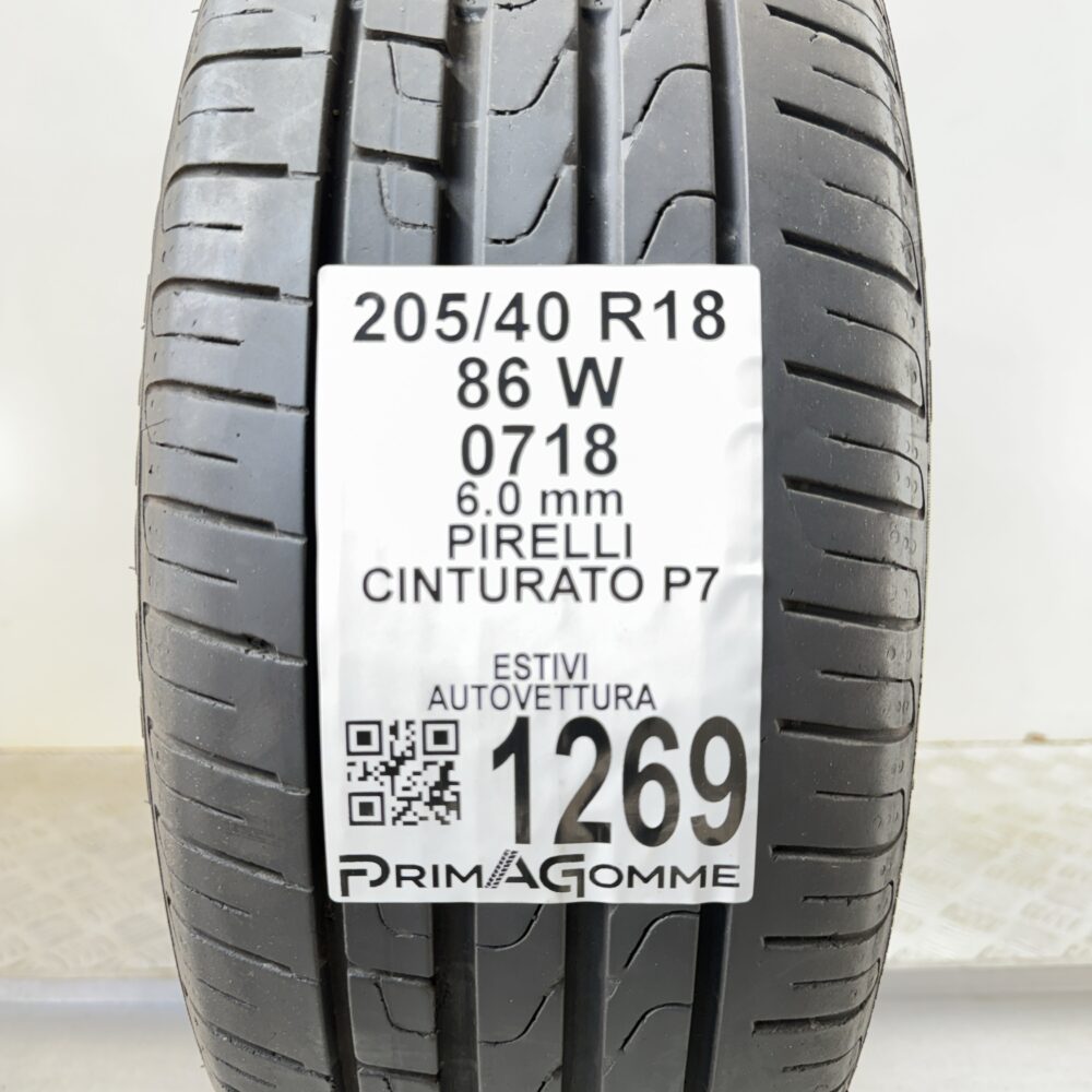 Gomma Usata 205 40 R18 86W Pirelli Cinturato P7 86% Estiva - immagine 3