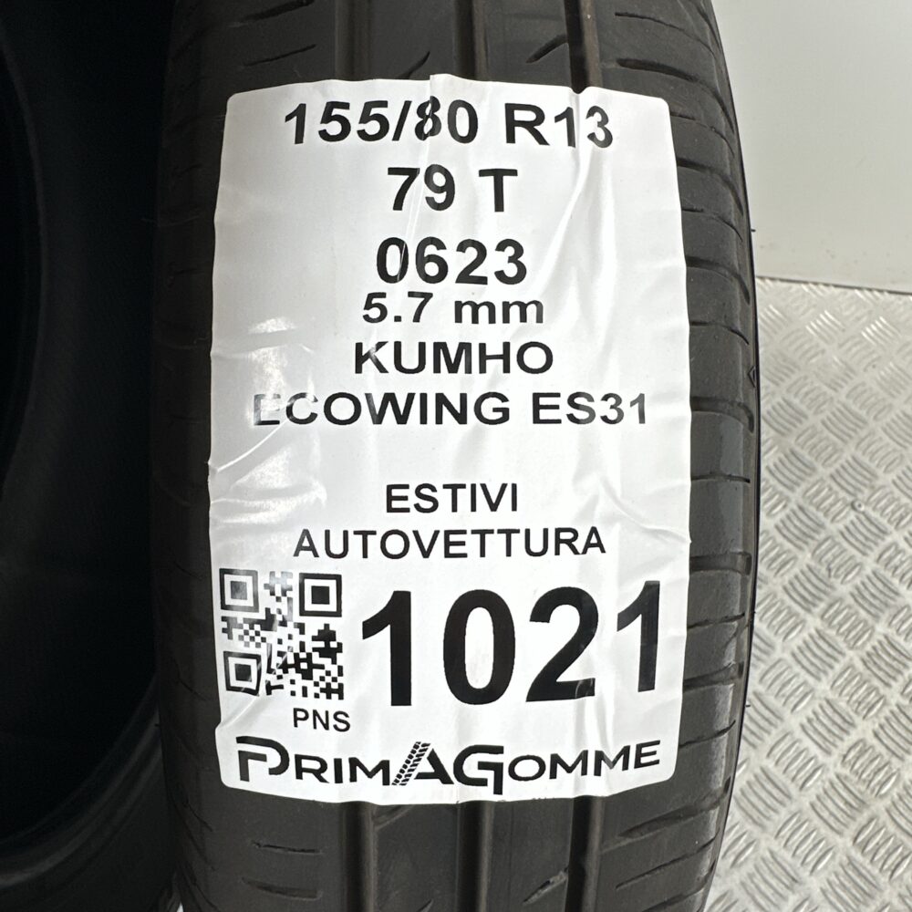 Gomme Usate 155 80 R13 79T Kumho Ecowing ES31 78% Estive - immagine 3
