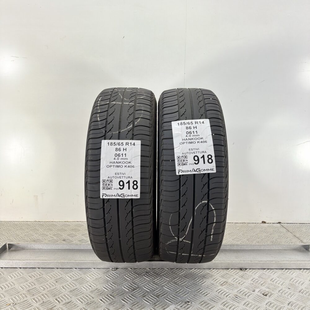 Pneumatici Usati 185 65 R14 86H Hankook Optimo K406 Estive