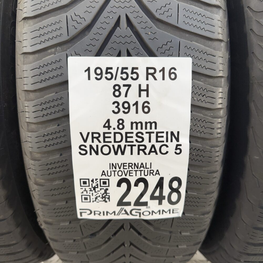 Gomme Usate 195 55 R16 87H Vredestein Snowtrac 5 Invernali - immagine 3