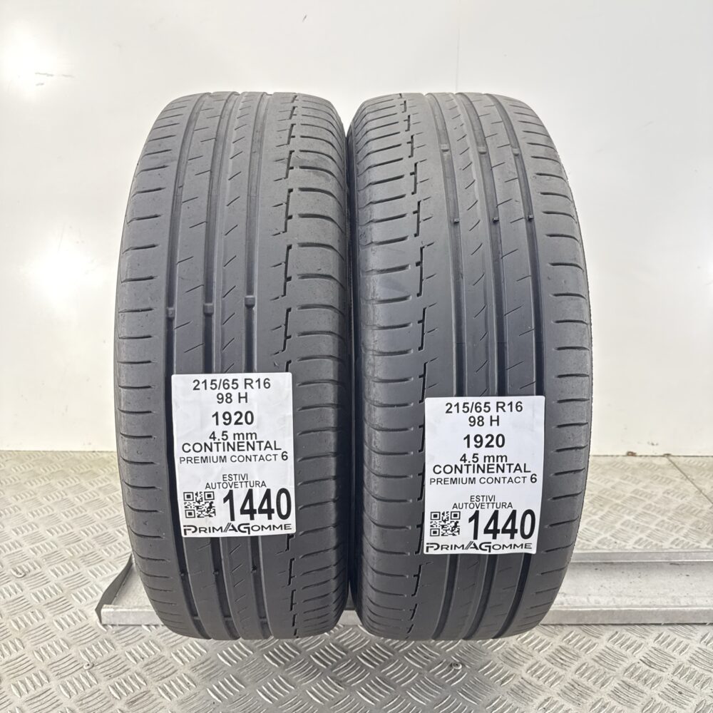 Gomme Usate 215 65 R16 98H Continental Premium Contact 6 Estive