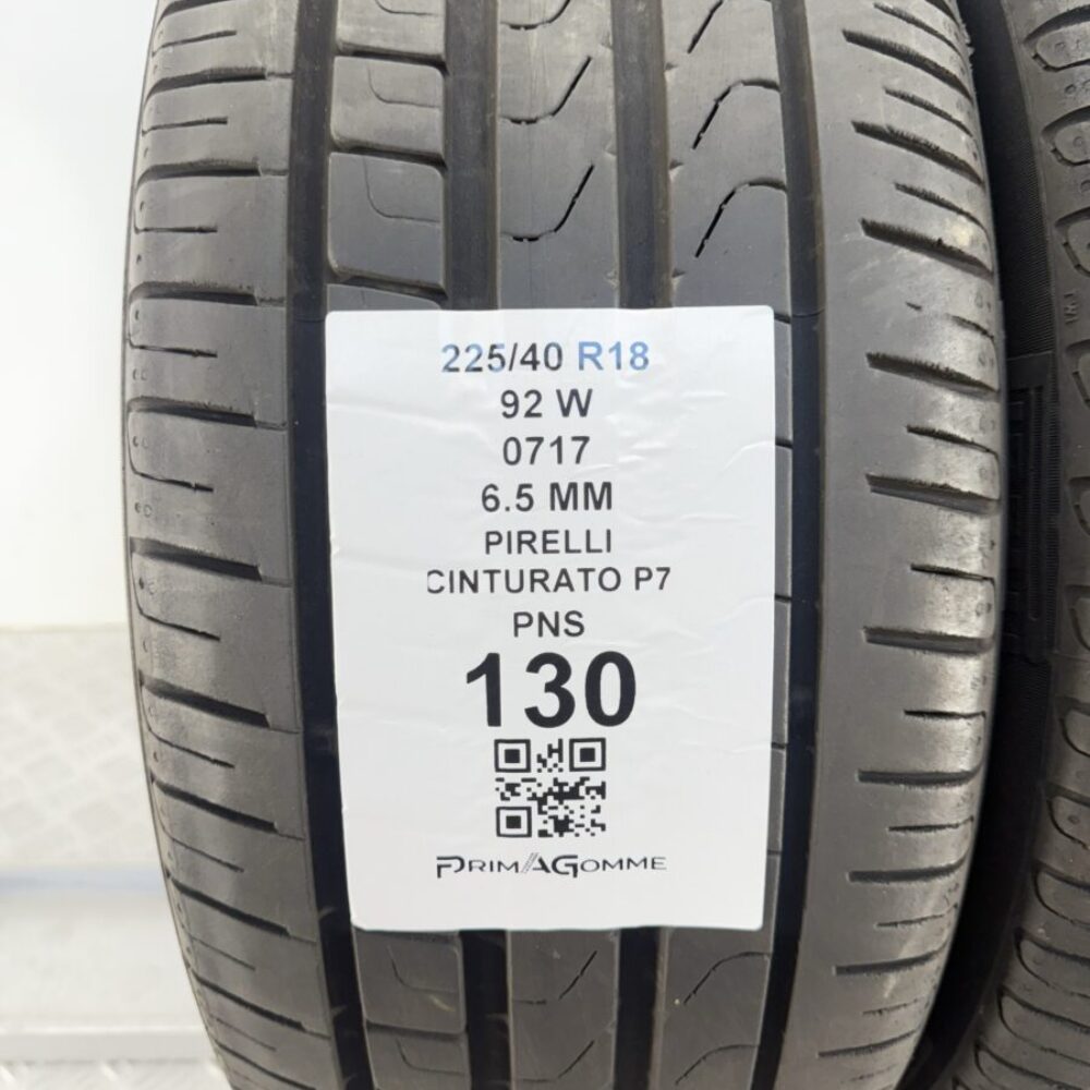Gomme Usate 225 40 R18 92W Pirelli Cinturato P7 6.5mm Estive - immagine 3
