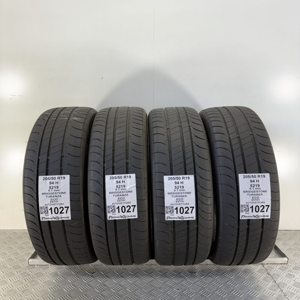 Gomme Usate 205/50 R19 94H Bridgestone Turanza 78% Estive