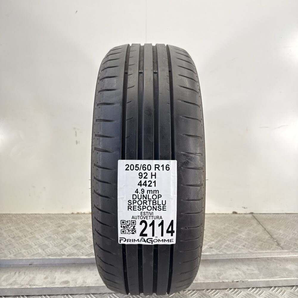 Pneumatico Usato 205 60 R16 92H Dunlop SportBlu Response Estivo