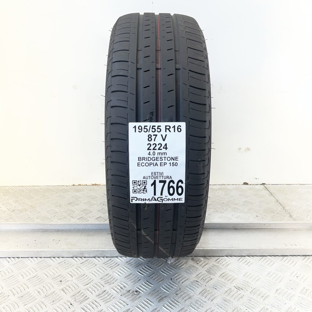 Pneumatico Usato 195 55 R16 87V Bridgestone Ecopia EP 150 Estivo