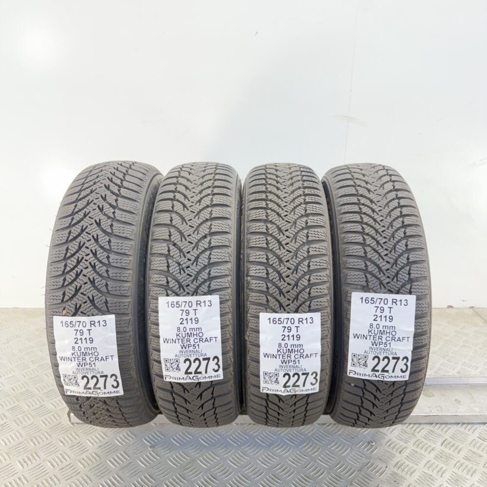 Gomme Usate 165 70 R13 79T Kumho Winter Craft WP51 100% Invernali