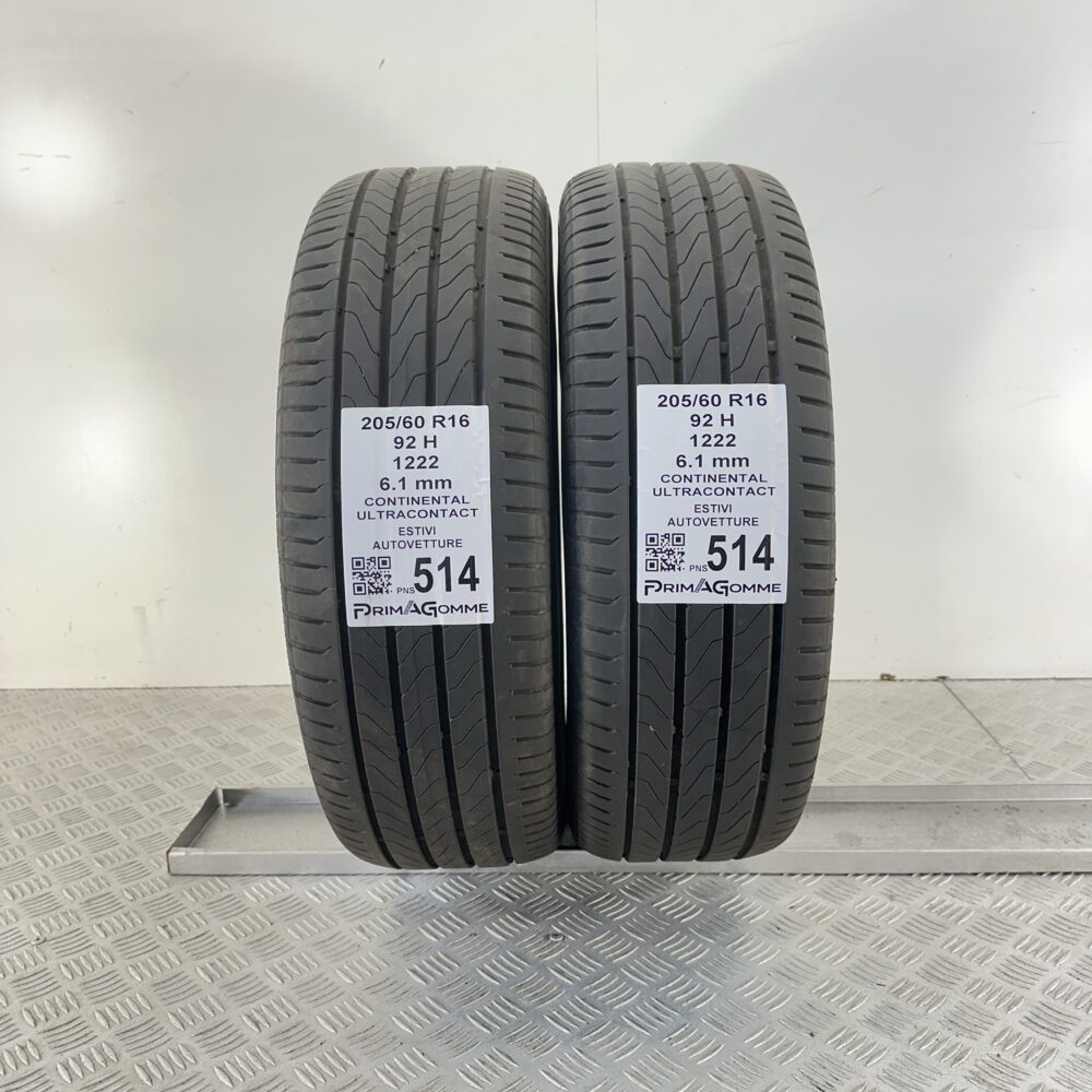 Pneumatici Usati 205 60 R16 92H Continental UltraContact 87% Estive