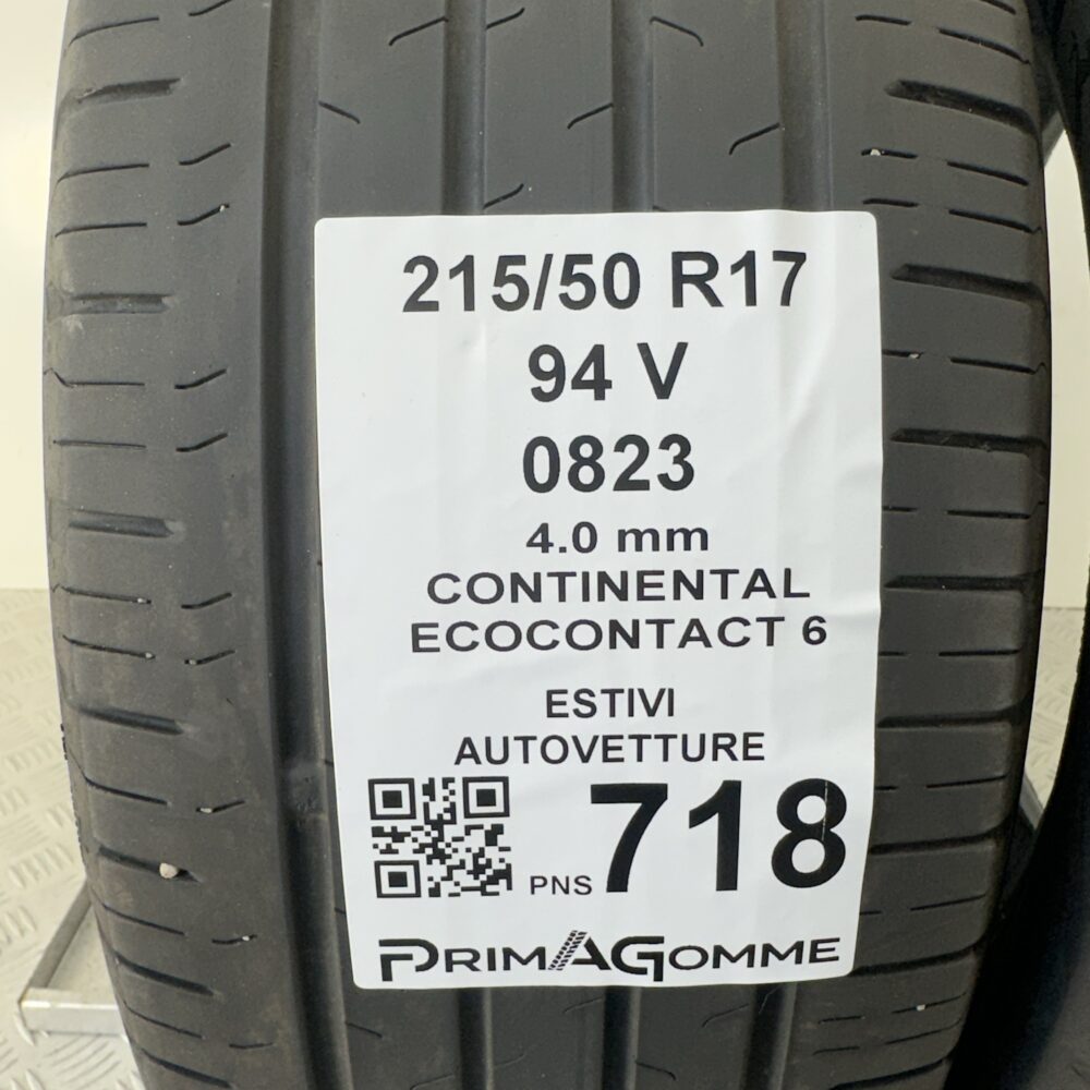 Pneumatici Usati 215 50 R17 94V Continental EcoContact 6 Estive - immagine 3