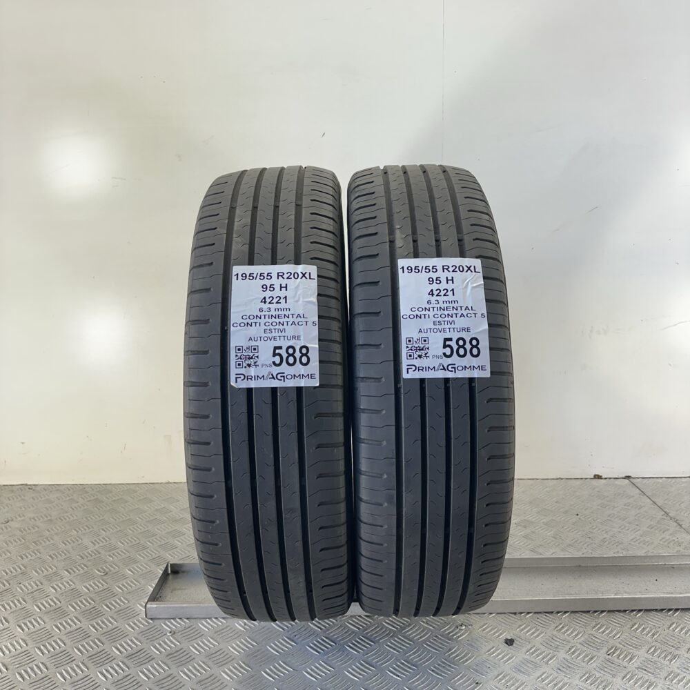 Pneumatici Usati 195 55 R20 XL 95H Continental Conti Contact 5 90% Estive