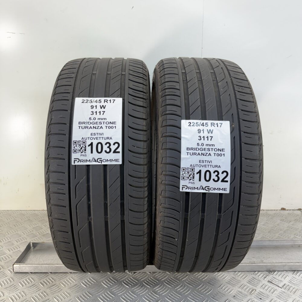 Gomme Usate 225 45 R17 91W Bridgestone Turanza T001 71% Estive