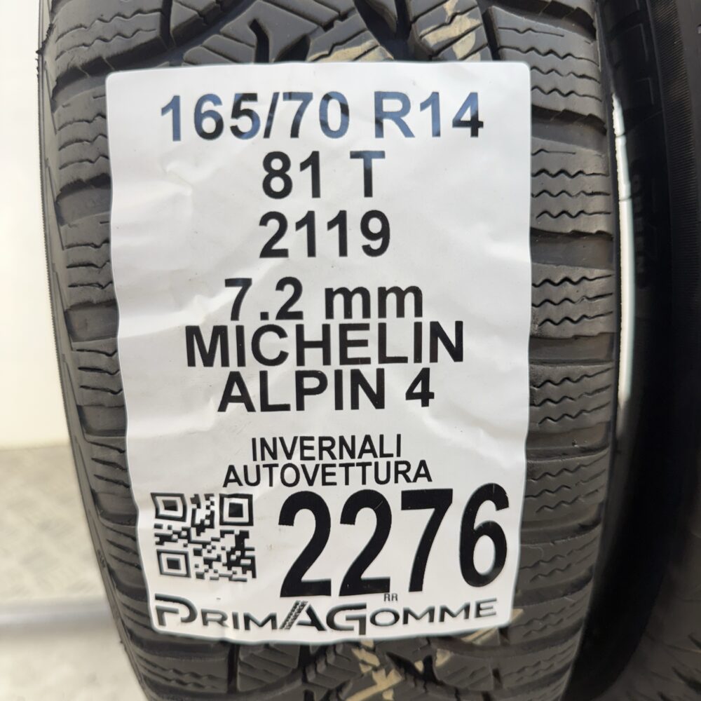 Gomme Usate 165 70 R14 81T Michelin Alpin 4 100% Invernali - immagine 3