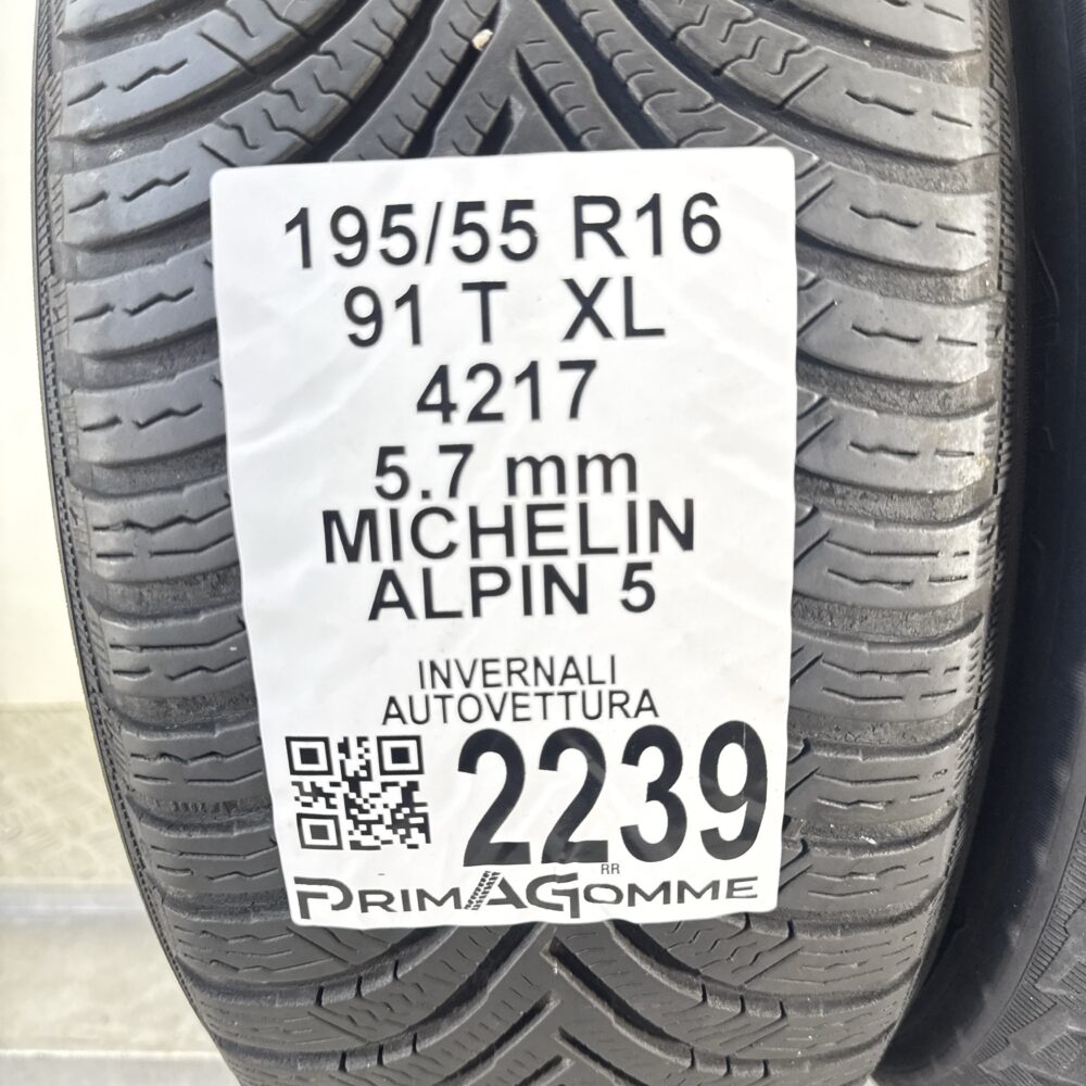 Gomme Usate 195 55 R16 XL 91T Michelin Alpin 5 81% Invernali - immagine 3