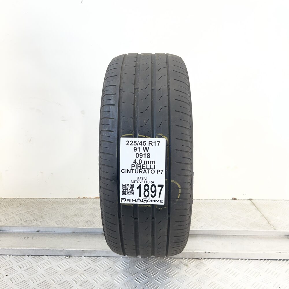 Pneumatico Usato 225 45 R17 91W Pirelli Cinturato P7 Estivo