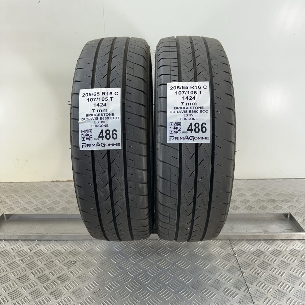 Pneumatici Usati 205 65 R16C 107/105T Bridgestone Duravis E660 Eco 99% Estive