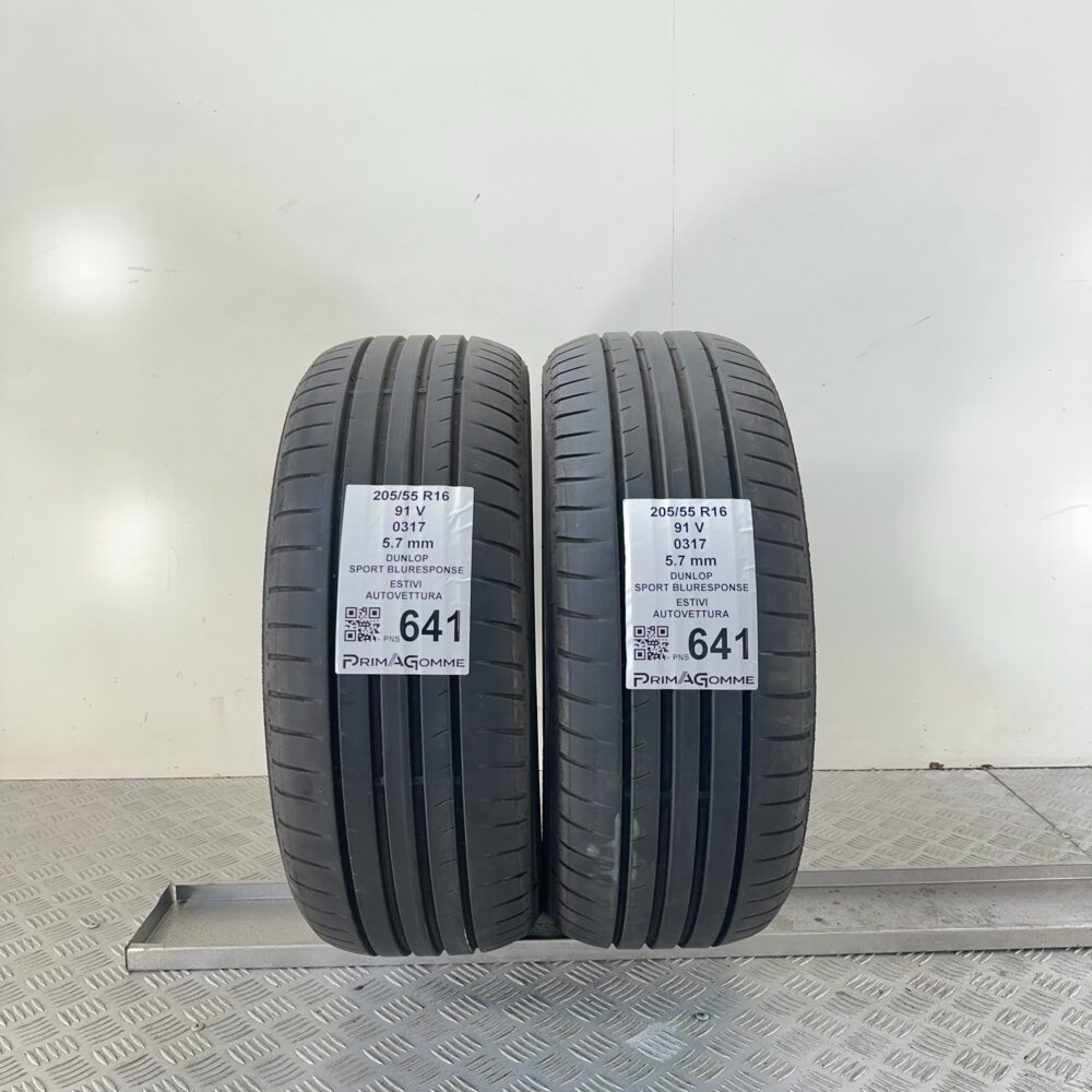 Pneumatici Usati 205 55 R16 91V Dunlop Sport BluResponse 81% Estive