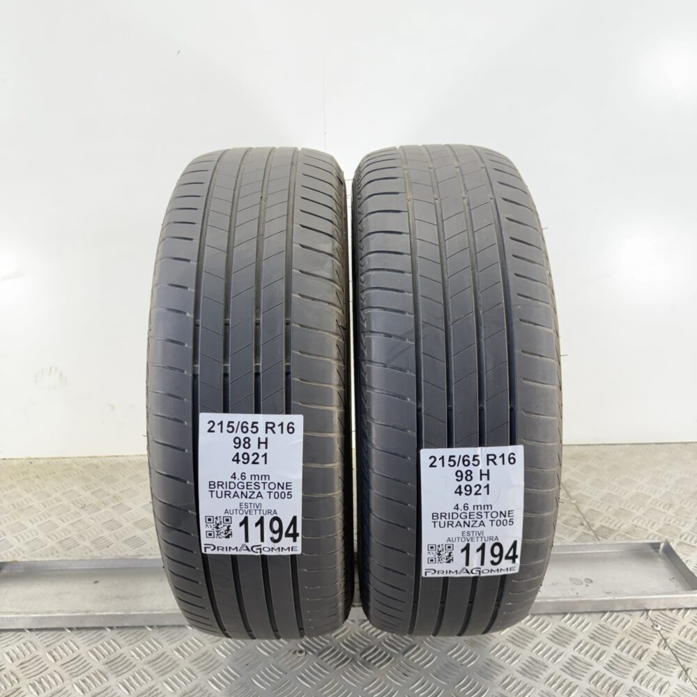 Gomme Usate 215 65 R16 98H Bridgestone Turanza T005 Estive